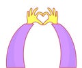 Human hands folded in the shape of a heart. Symbol. Royalty Free Stock Photo